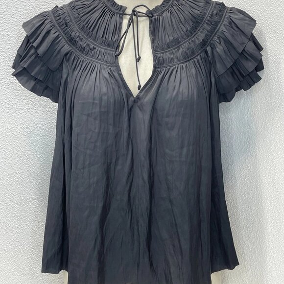 Ulla Johnson “Elvie” Short Sleeve Blouse – Size 4 (NWOT w/ Imperfection) - Picture 1 of 8